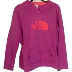 The North Face Women’s Pink Hoodie with Orange Logo
